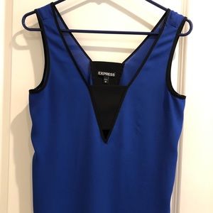 Royal blue and black tank from Express